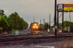 UP AC45CCTE locomotive leading a train in the Yard